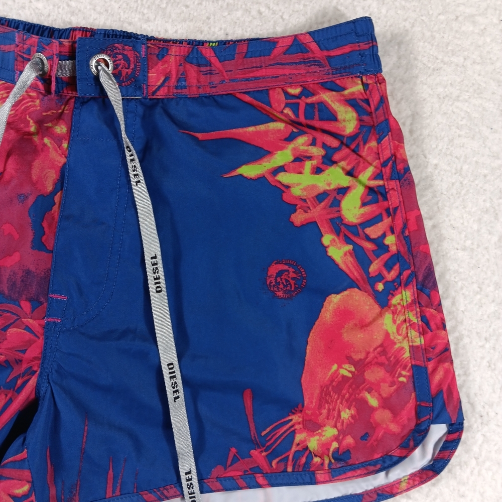 Diesel Beachwear Swim Trunks Mens Large Board Short 3" Inseam Retro Vacation - Picture 5 of 12